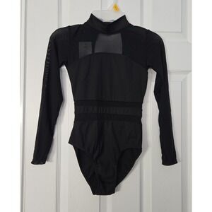 DayDance Bodysuit Leopard Size Small Black Brand New